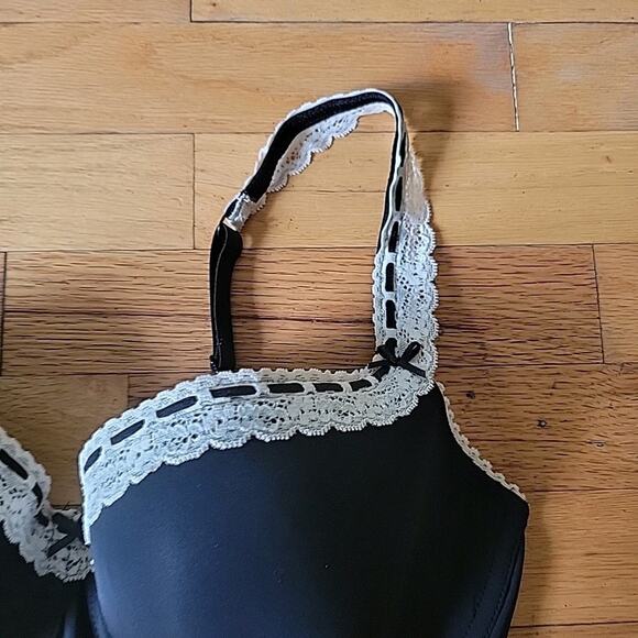 Elle Macpherson Intimates Daisy Chains Contour Bra 36DD Black Lace Trim E72979 - Picture 2 of 6